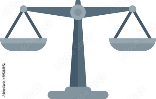 This balanced scale represents fairness, equality, and the legal system
