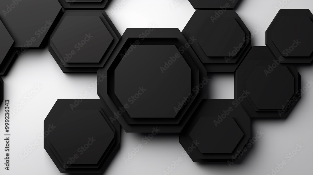 Black concentric hexagons with varying thickness Black concentric hexagons with varying thickness