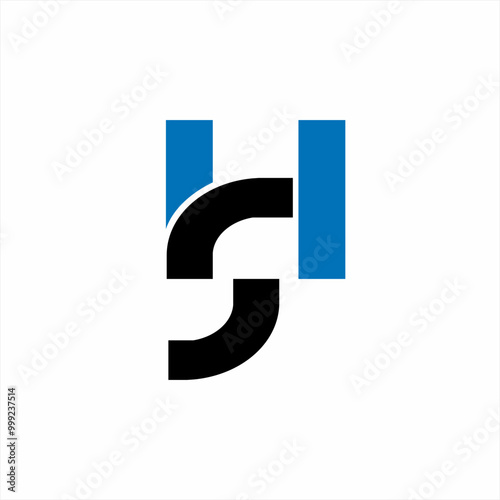 Free Download Simple modern initial letter H S logo design. - GFXLoad