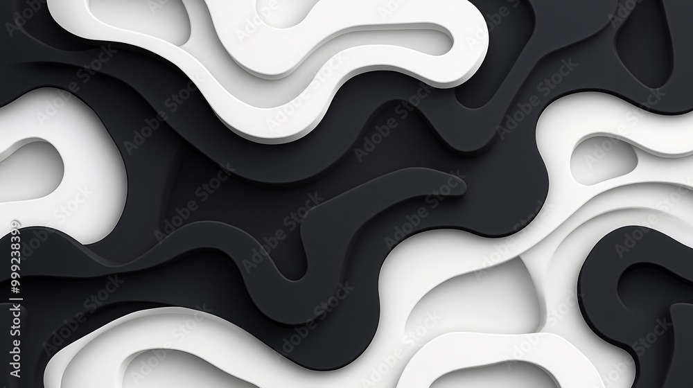 Black curved lines forming a complex labyrinth Black curved lines forming a complex labyrinth