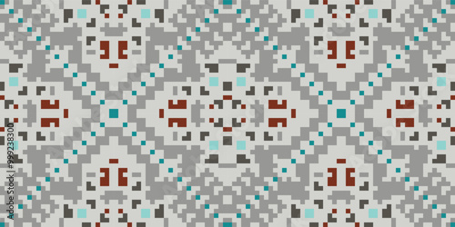 Traditional Thai Art Ethnic Pattern Backgroundfolk Embroidery, Aztec Geometric Ornament Print. Design for Carpet, Wallpaper, Clothing, Wrapping, Fabric