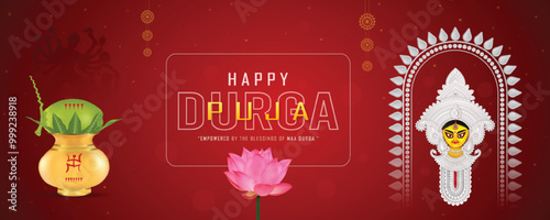 Subha Saradiya, Durga Puja Banner, Happy Durga Puja, Sale, Offer, Maa, Durga Face, frame. border, Durga Puja, Banner, Poster,    photo