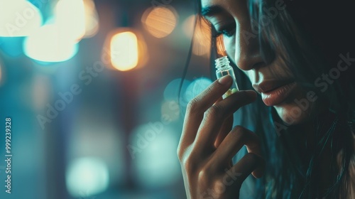 Person holding small empty pill bottle with hopeful expression, symbolizing placebo effect and emotional response to medical treatment.