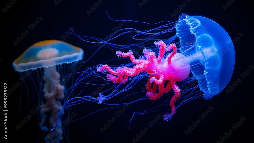 Obraz premium Glowing jellyfish
