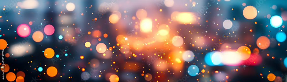 Fototapeta premium Abstract Blurred Background with Bright Lights and Bokeh Effect