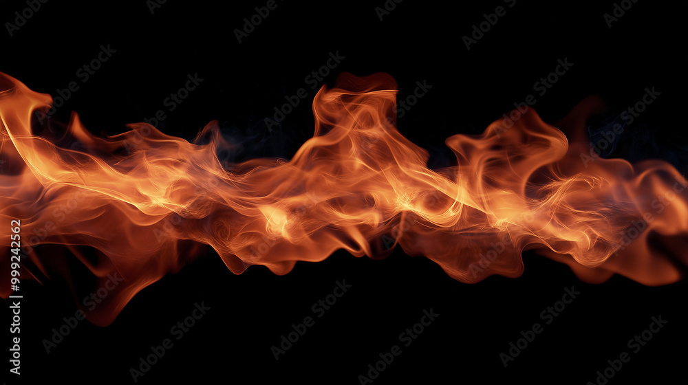 Intense Orange Flames on Black Background Intense Orange Flames on Black Background