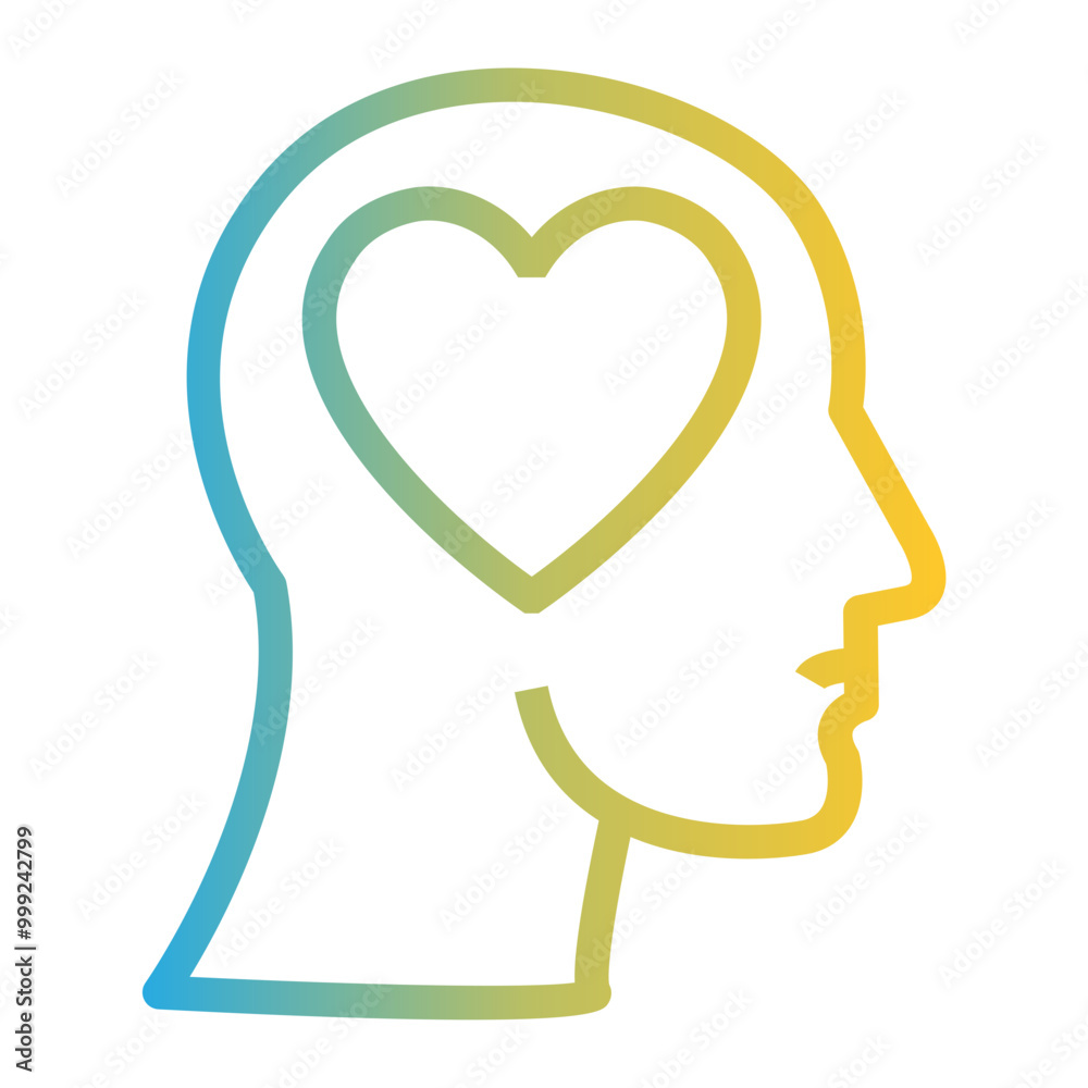 Mental Health icon on line gradient style Mental Health icon on line gradient style