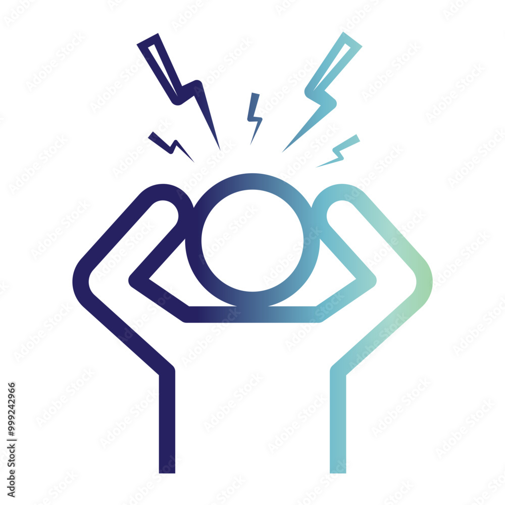 Mental Health icon on line gradient style Mental Health icon on line gradient style
