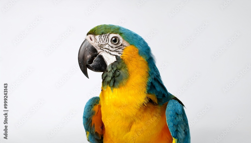 Parrot on white background. Isolated of Animal. Parrot on white background. Isolated of Animal.