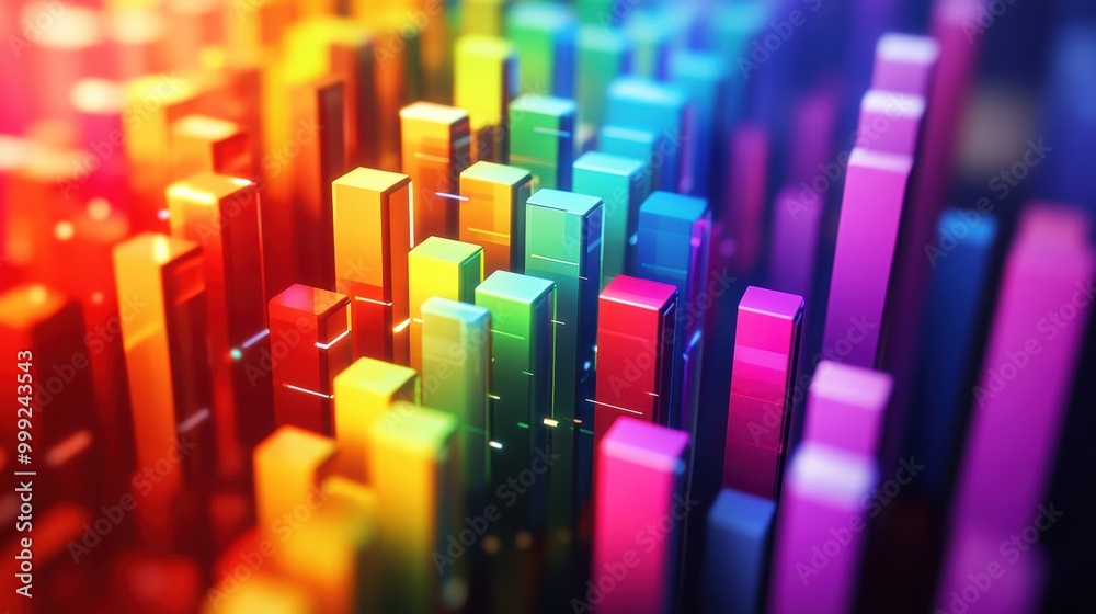 Vibrant Digital Progress Bar Visualization