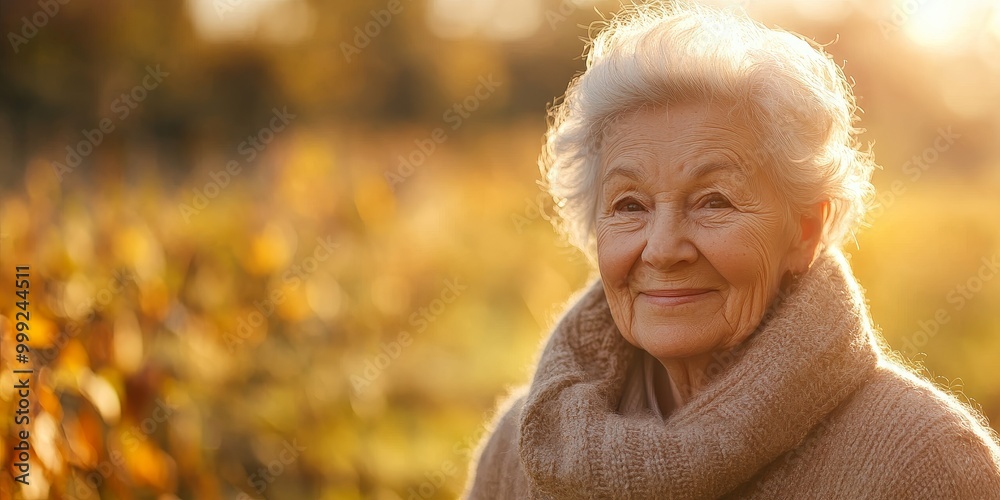 A close-up of a senior walking in nature emphasizes relaxed posture and a serene background, with soft light reflecting peace in aging gracefully A close-up of a senior walking in nature emphasizes relaxed posture and a serene background, with soft light reflecting peace in aging gracefully