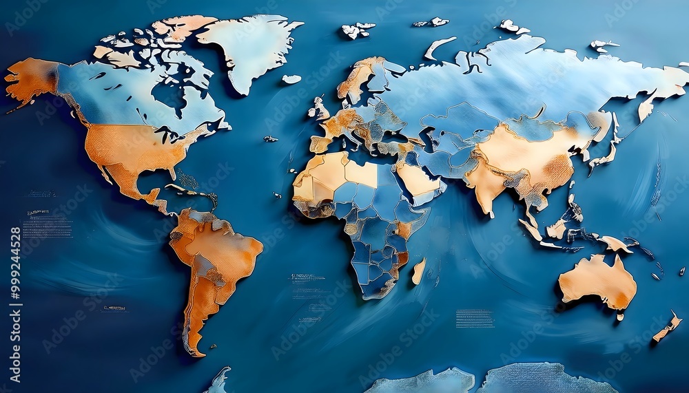 Environmental Impact Concept - Digital map of the world with tropical zones showing weather conditions. Environmental Impact Concept - Digital map of the world with tropical zones showing weather conditions.