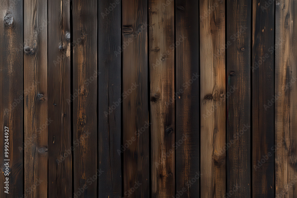 Rustic wooden planks with a rich brown finish, displaying natural grain and knots. Rustic wooden planks with a rich brown finish, displaying natural grain and knots.