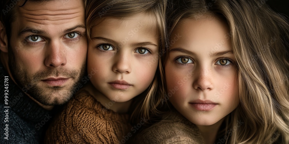 An artistic family portrait with a modern twist focuses on close-up faces and creative lighting, capturing unique personalities and connections An artistic family portrait with a modern twist focuses on close-up faces and creative lighting, capturing unique personalities and connections