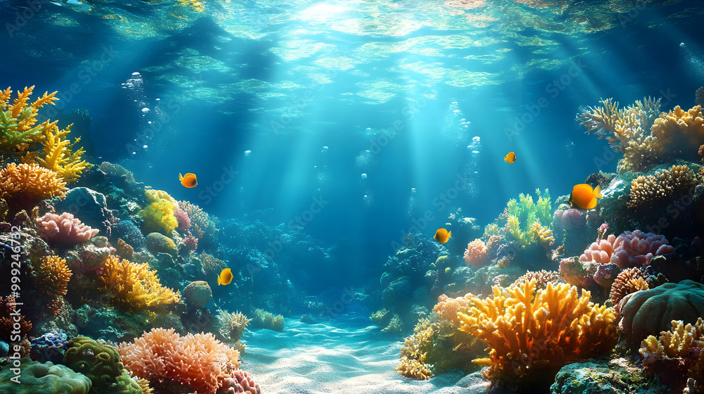 Fototapeta premium Colorful Coral Reefs with Tropical Fish