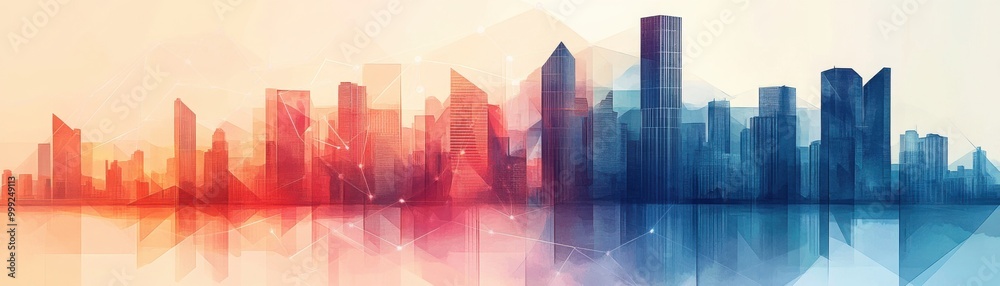 Abstract Watercolor Cityscape Illustration Abstract Watercolor Cityscape Illustration