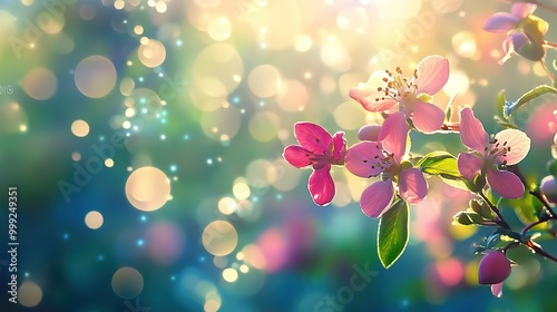 bright floral background and Bokeh in spring1 photo