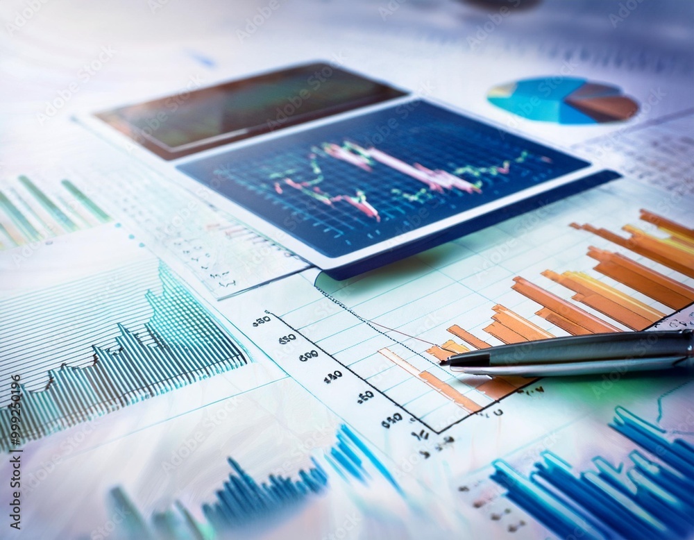 Detailed financial management chart with depth of field for strategic business planning Detailed financial management chart with depth of field for strategic business planning