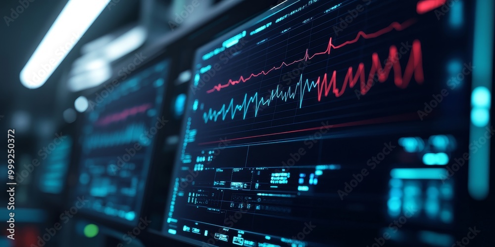 an AI-driven diagnostic tool monitoring a patients vital signs, representing cutting-edge healthcare solutions. an AI-driven diagnostic tool monitoring a patients vital signs, representing cutting-edge healthcare solutions.