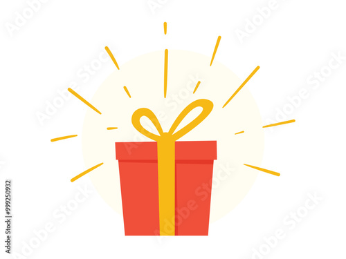 Surprise red gift box, birthday celebration, special give away package, loyalty program reward, wonder gift