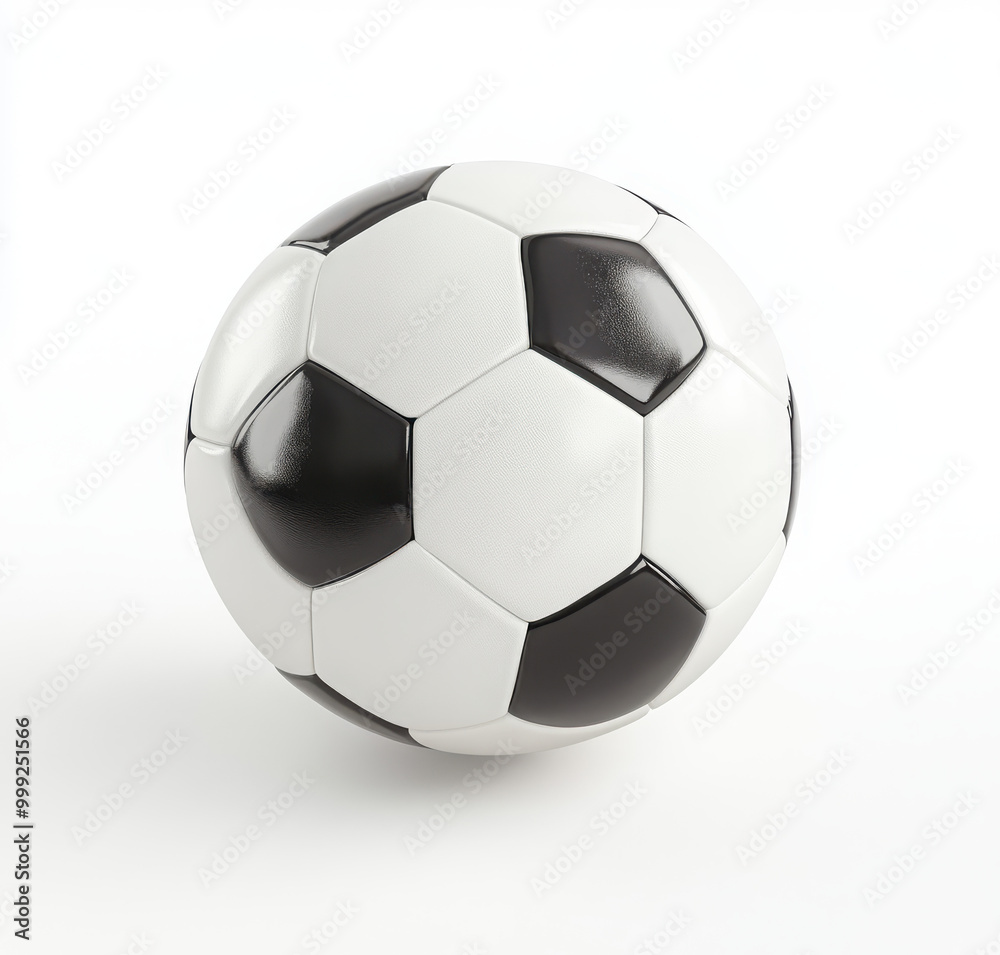 Classic black and white soccer ball on a plain white background. Classic black and white soccer ball on a plain white background.