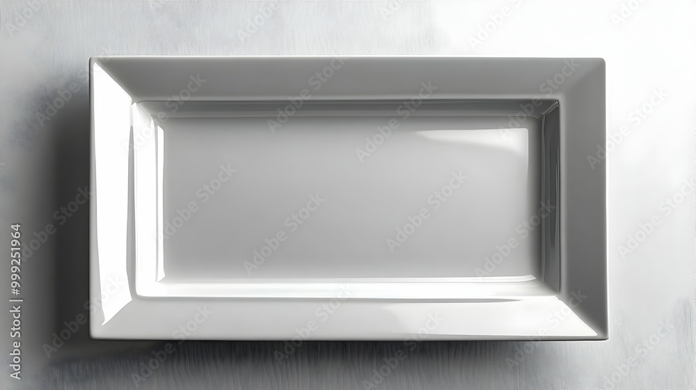 White Rectangular Plate with a Wide Rim - Simple Tableware for Elegant Meals White Rectangular Plate with a Wide Rim - Simple Tableware for Elegant Meals