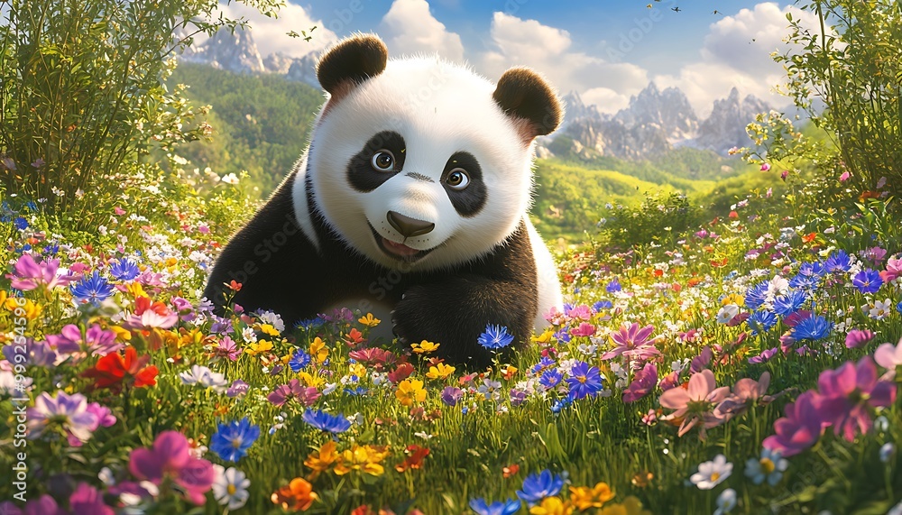 panda in the forest panda in the forest