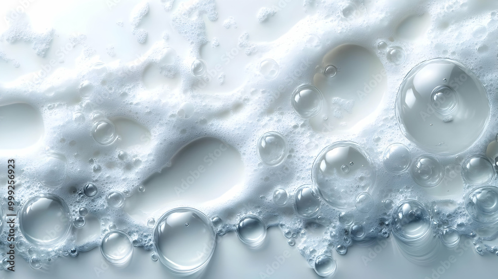 Water Bubbles in Foam Close Up, Abstract Texture Water Bubbles in Foam Close Up, Abstract Texture