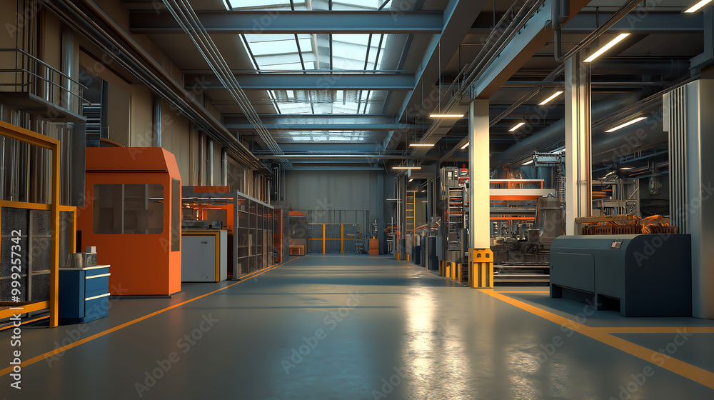A factory interior construction, Modern large production lines, Industrial production technology A factory interior construction, Modern large production lines, Industrial production technology