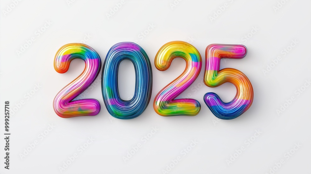 Naklejka premium 3D Font of text 2025 for new year 