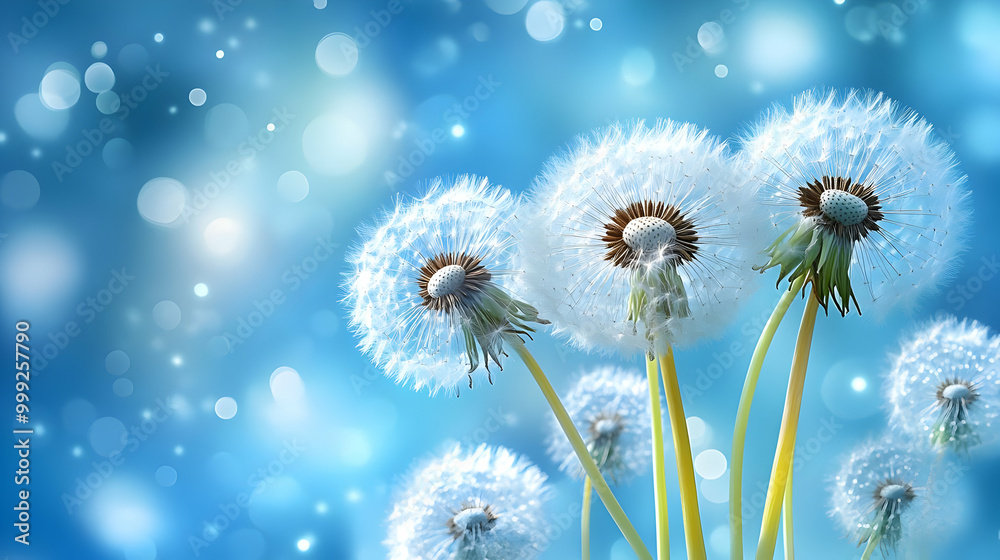 Dandelion Wishes:  Fluffy Seeds and Blue Skies