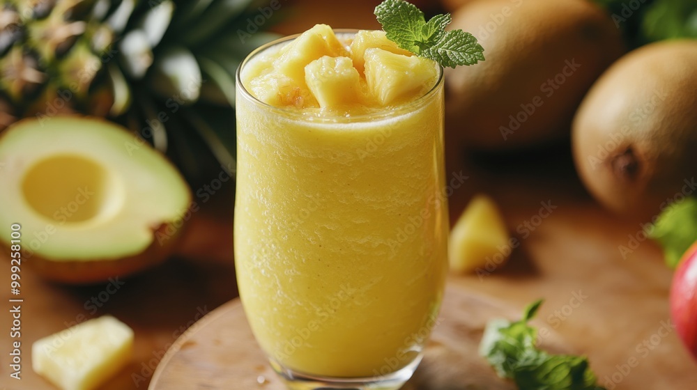 Uncommon fruit pairing smoothie, mixing flavors like avocado and pineapple or apple and ginger, creating a unique taste experience. Uncommon fruit pairing smoothie, mixing flavors like avocado and pineapple or apple and ginger, creating a unique taste experience.