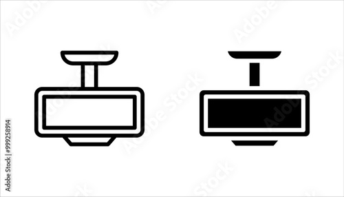 Car rear view mirror icon set. vector illustration on white background