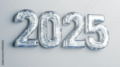 3D Font of text 2025 for new year 