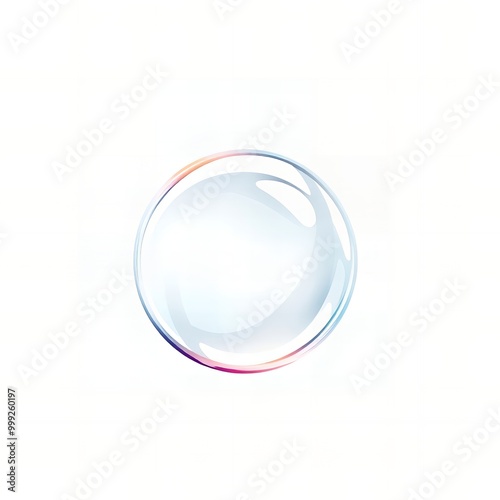  image of a soap bubble floating on a white surface.