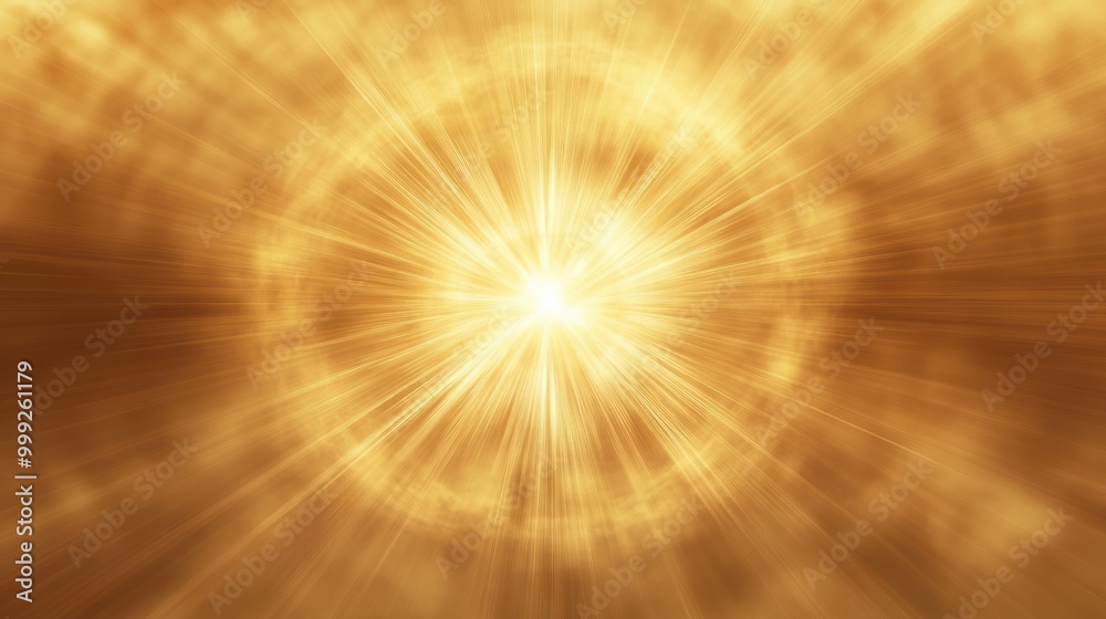 A glowing gold aura background with soft light radiating from the center