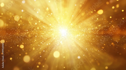 A glowing gold aura background with soft light radiating from the center