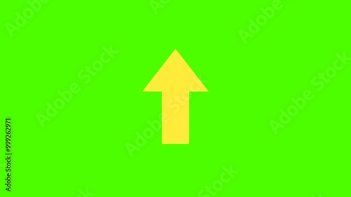 green screen animation yellow arrow up pointing 