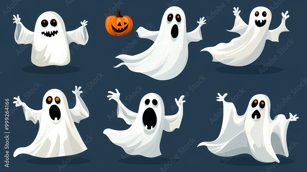 Halloween characters horror vector set design. Halloween character like grim reaper, ghost, pumpkin and Frankenstein. Halloween characters horror vector set design. Halloween character like grim reaper, ghost, pumpkin and Frankenstein.