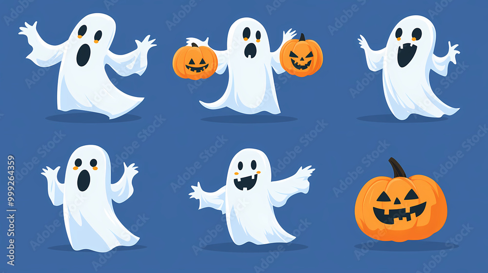 Halloween characters horror vector set design. Halloween character like grim reaper, ghost, pumpkin and Frankenstein. Halloween characters horror vector set design. Halloween character like grim reaper, ghost, pumpkin and Frankenstein.