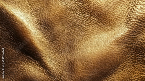 A rich gold leather texture background with natural grain and sheen photo