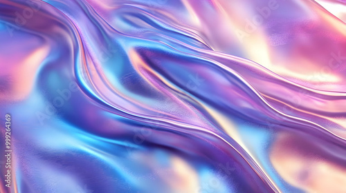 Abstract Holographic Iridescent Fabric Waves