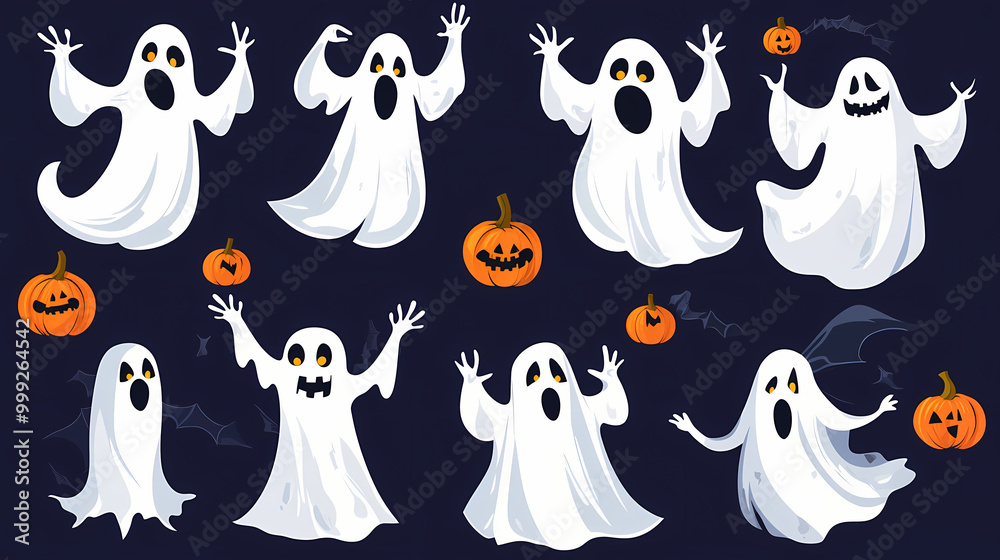 Halloween characters horror vector set design. Halloween character like grim reaper, ghost, pumpkin and Frankenstein. Halloween characters horror vector set design. Halloween character like grim reaper, ghost, pumpkin and Frankenstein.