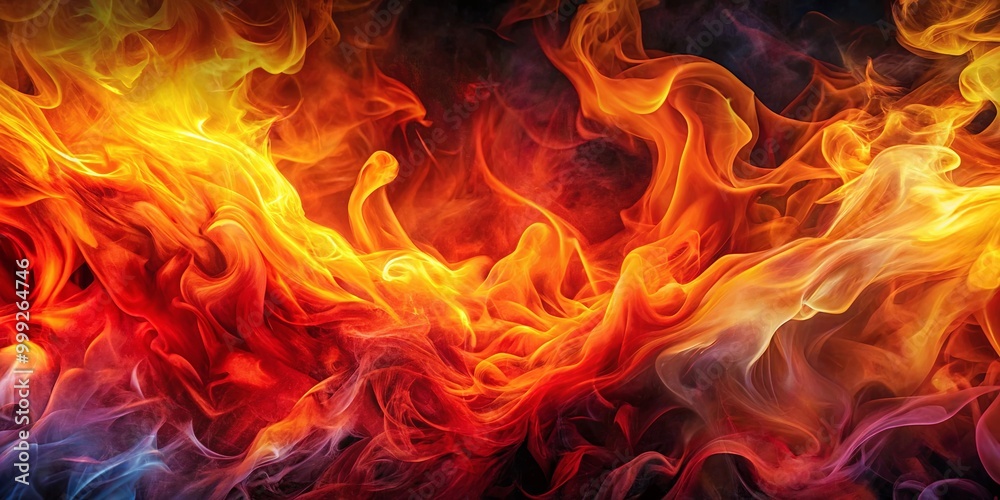 A swirling vortex of fiery orange and yellow flames, dancing with wisps of ethereal blue smoke, creating a mesmerizing spectacle of heat and movement. A swirling vortex of fiery orange and yellow flames, dancing with wisps of ethereal blue smoke, creating a mesmerizing spectacle of heat and movement.