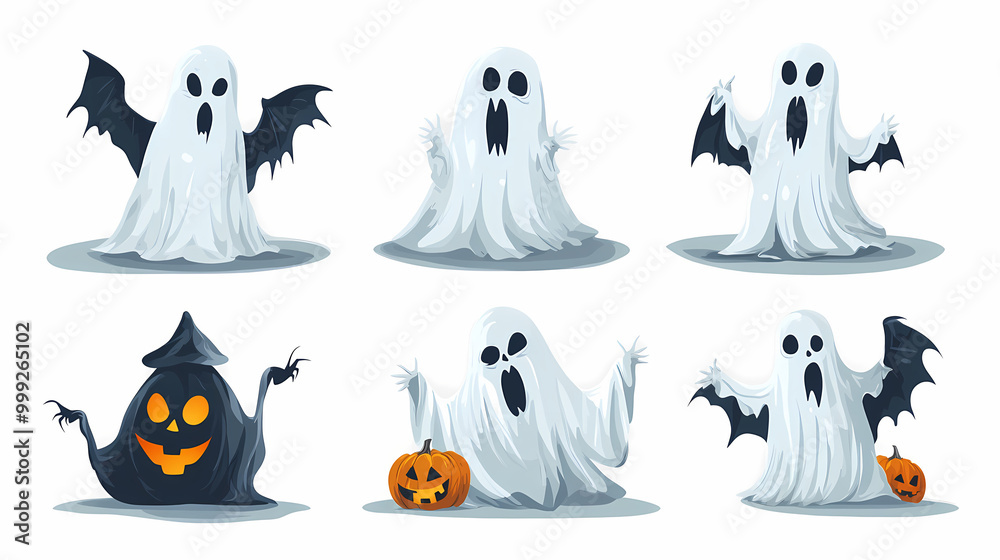 Halloween characters horror vector set design. Halloween character like grim reaper, ghost, pumpkin and Frankenstein. Halloween characters horror vector set design. Halloween character like grim reaper, ghost, pumpkin and Frankenstein.