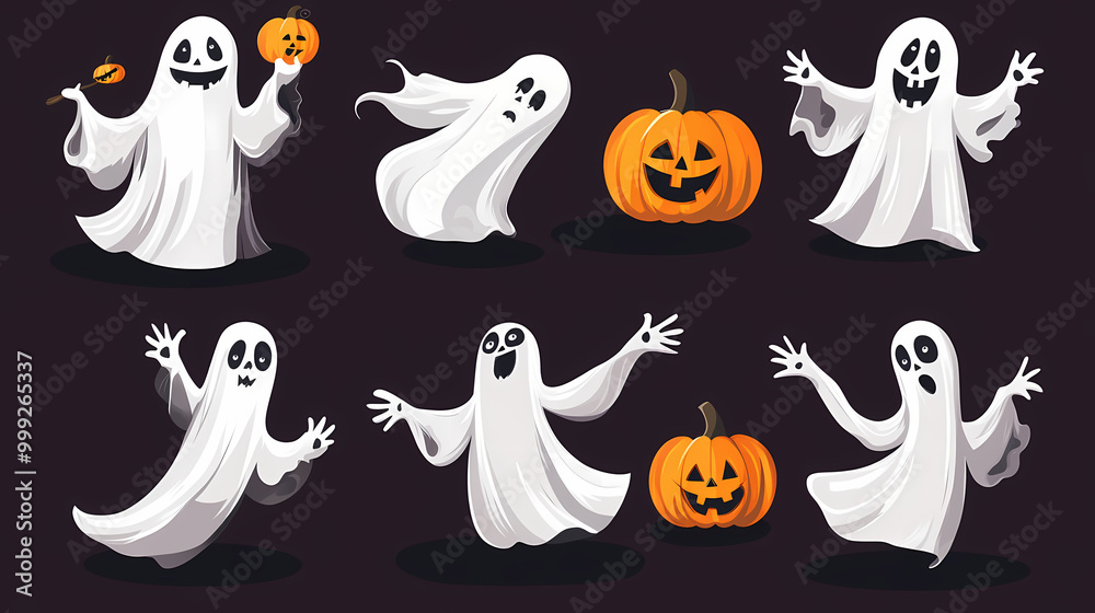 Halloween characters horror vector set design. Halloween character like grim reaper, ghost, pumpkin and Frankenstein. Halloween characters horror vector set design. Halloween character like grim reaper, ghost, pumpkin and Frankenstein.