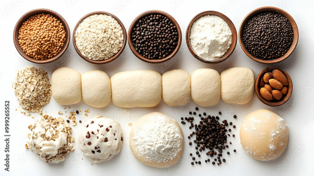 Delicious Dough with Toppings for Baking Delicious Dough with Toppings for Baking