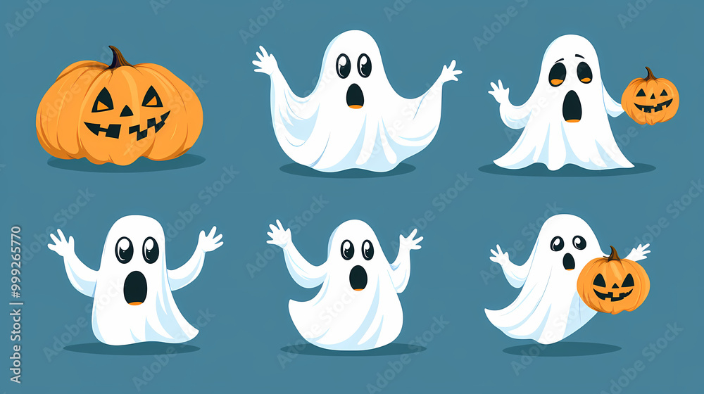 Halloween characters horror vector set design. Halloween character like grim reaper, ghost, pumpkin and Frankenstein. Halloween characters horror vector set design. Halloween character like grim reaper, ghost, pumpkin and Frankenstein.