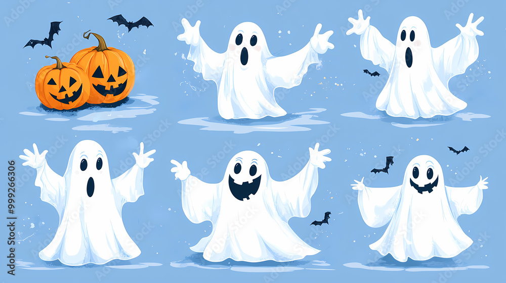 Halloween characters horror vector set design. Halloween character like grim reaper, ghost, pumpkin and Frankenstein. Halloween characters horror vector set design. Halloween character like grim reaper, ghost, pumpkin and Frankenstein.