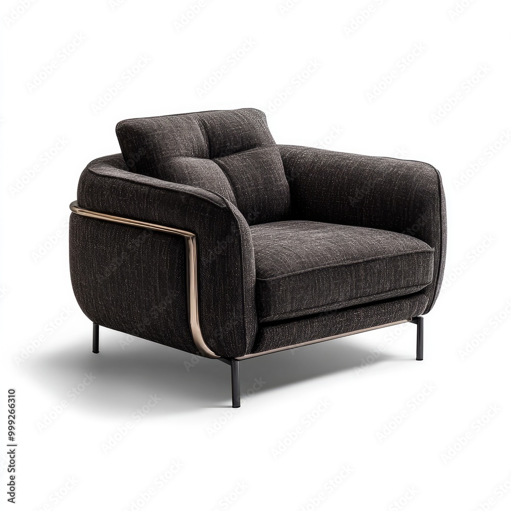 Single modern armchair with fabric upholstery Single modern armchair with fabric upholstery